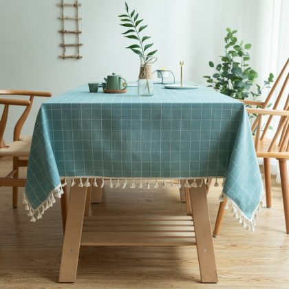 Solid Decorative Linen Tablecloth Rectangular